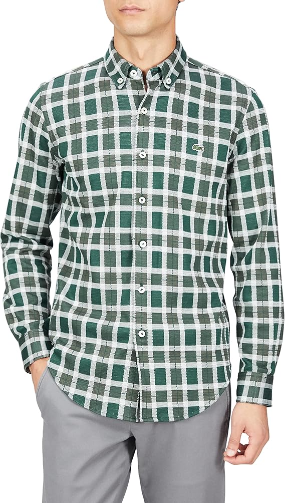 lacoste 法国鳄鱼 衬衫 [官方] tonal 格子运动衫 男士 ch8405l